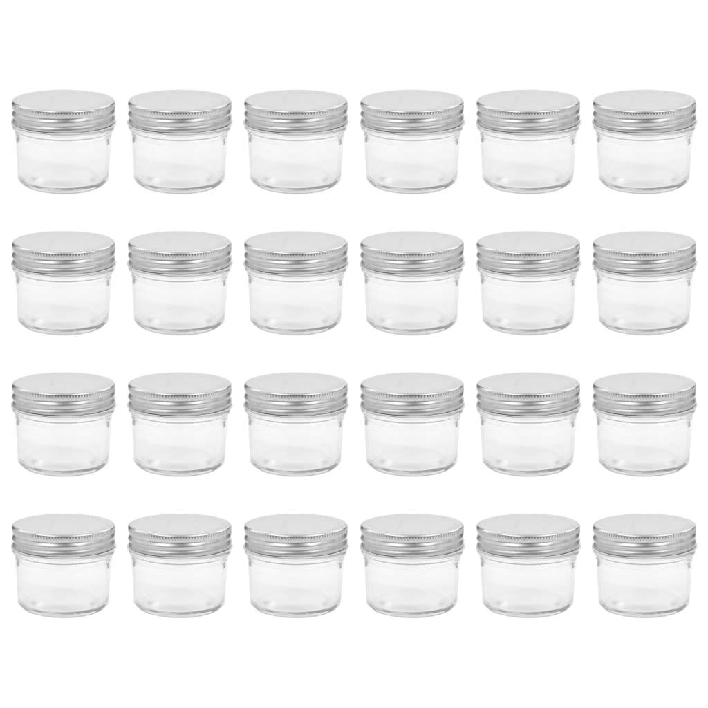 Syltburkar i glas med silvriga lock 24 st 110 ml
