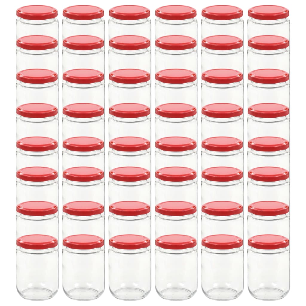 Syltburkar i glas med röda lock 48 st 230 ml