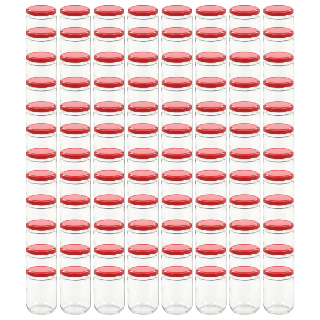Syltburkar i glas med röda lock 96 st 230 ml