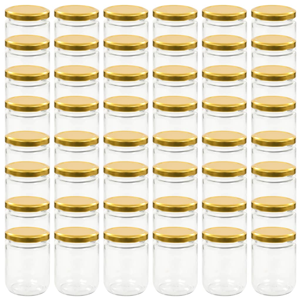 Syltburkar i glas med guldfärgade lock 48 st 230 ml