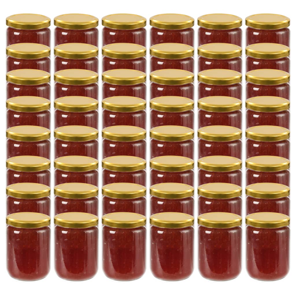Syltburkar i glas med guldfärgade lock 48 st 230 ml