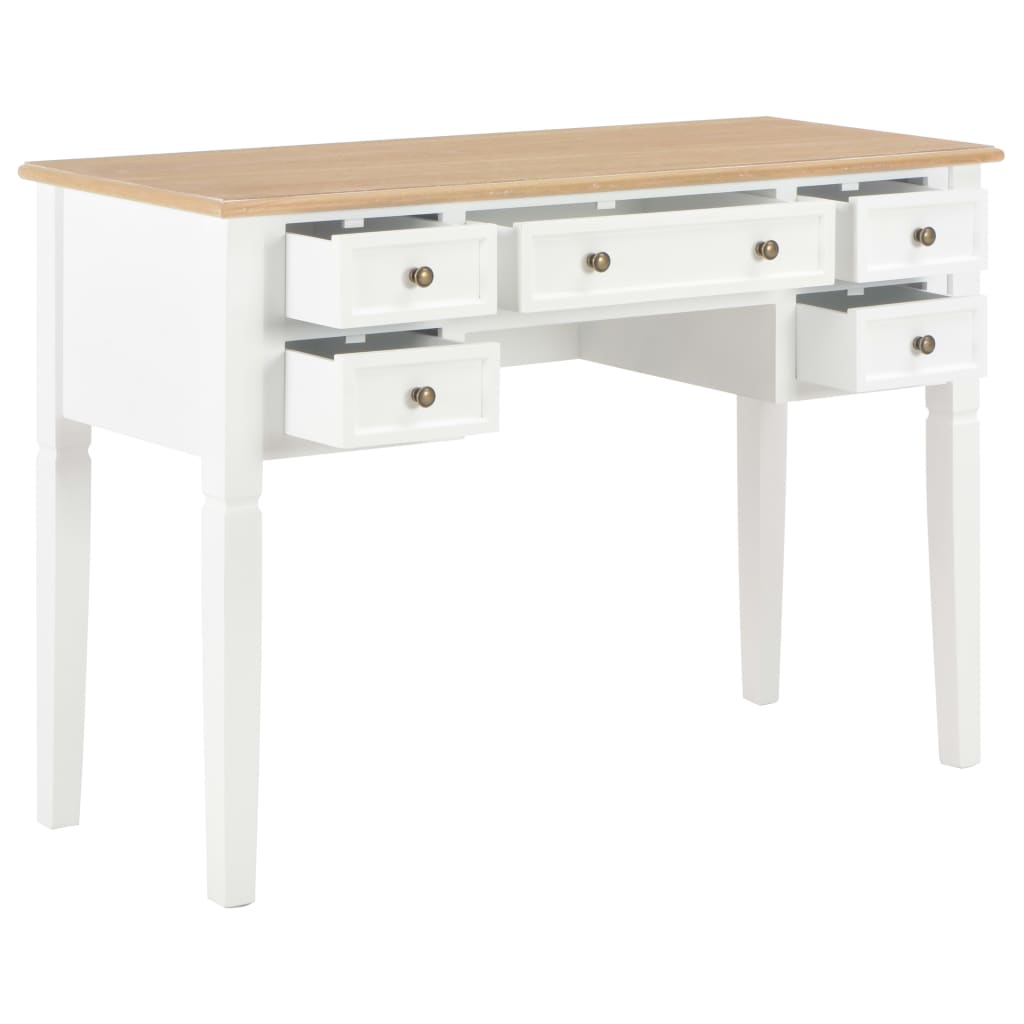 Skrivbord vit 109,5x45x77,5 cm trä