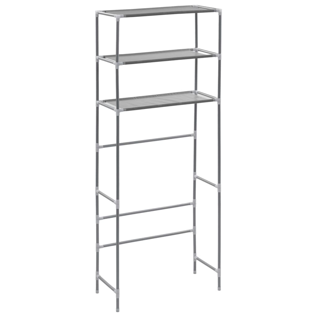 Hylla för tvättmaskin med 3 hyllplan silver 69x28x169 cm
