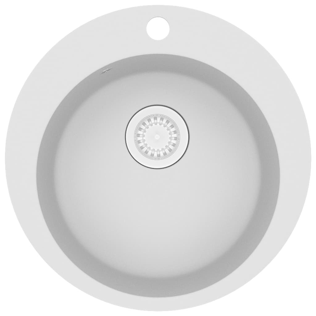 Diskho granit rund enkel vit
