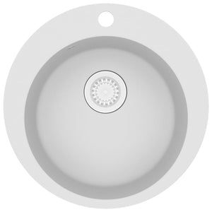 Diskho granit rund enkel vit