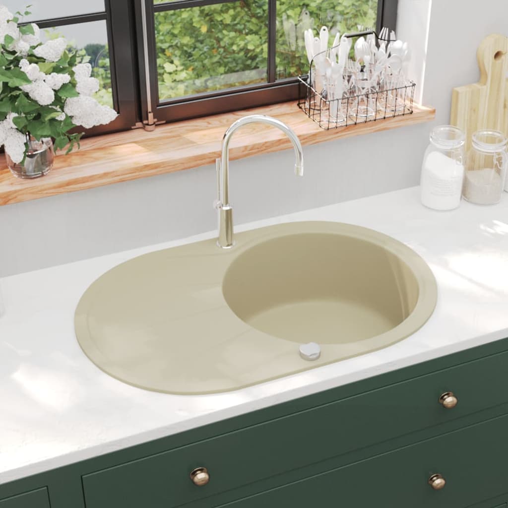 Diskho granit enkel oval beige