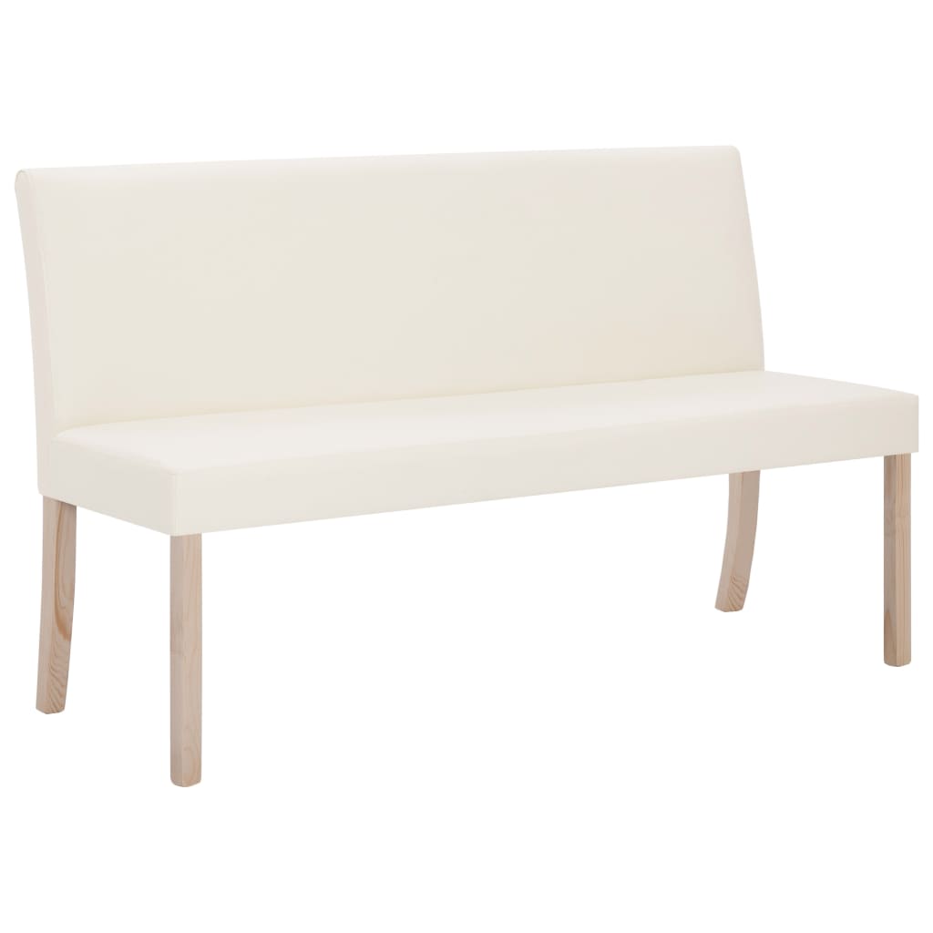 Bänk 139,5 cm konstläder gräddvit