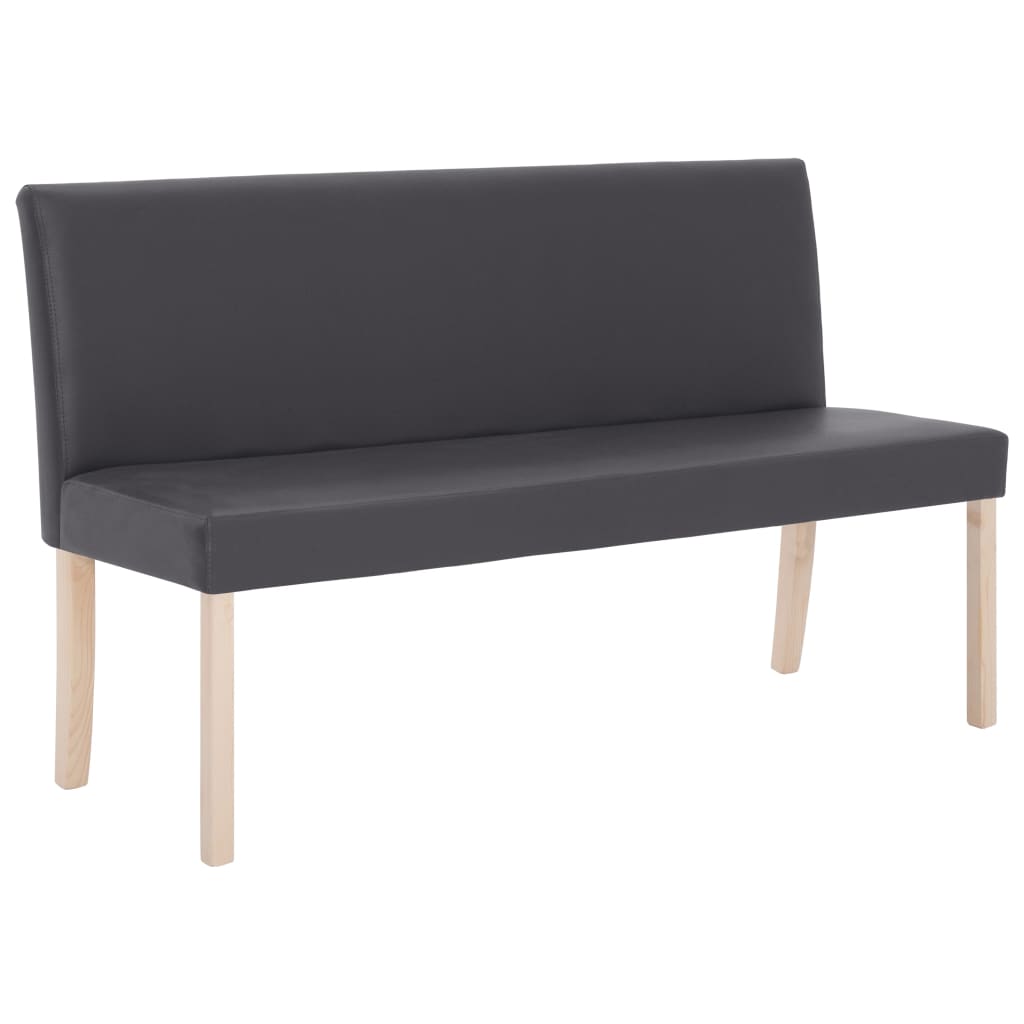Bänk 139,5 cm konstläder grå