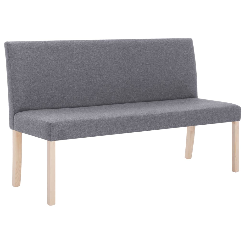 Bänk 139,5 cm konstläder ljusgrå