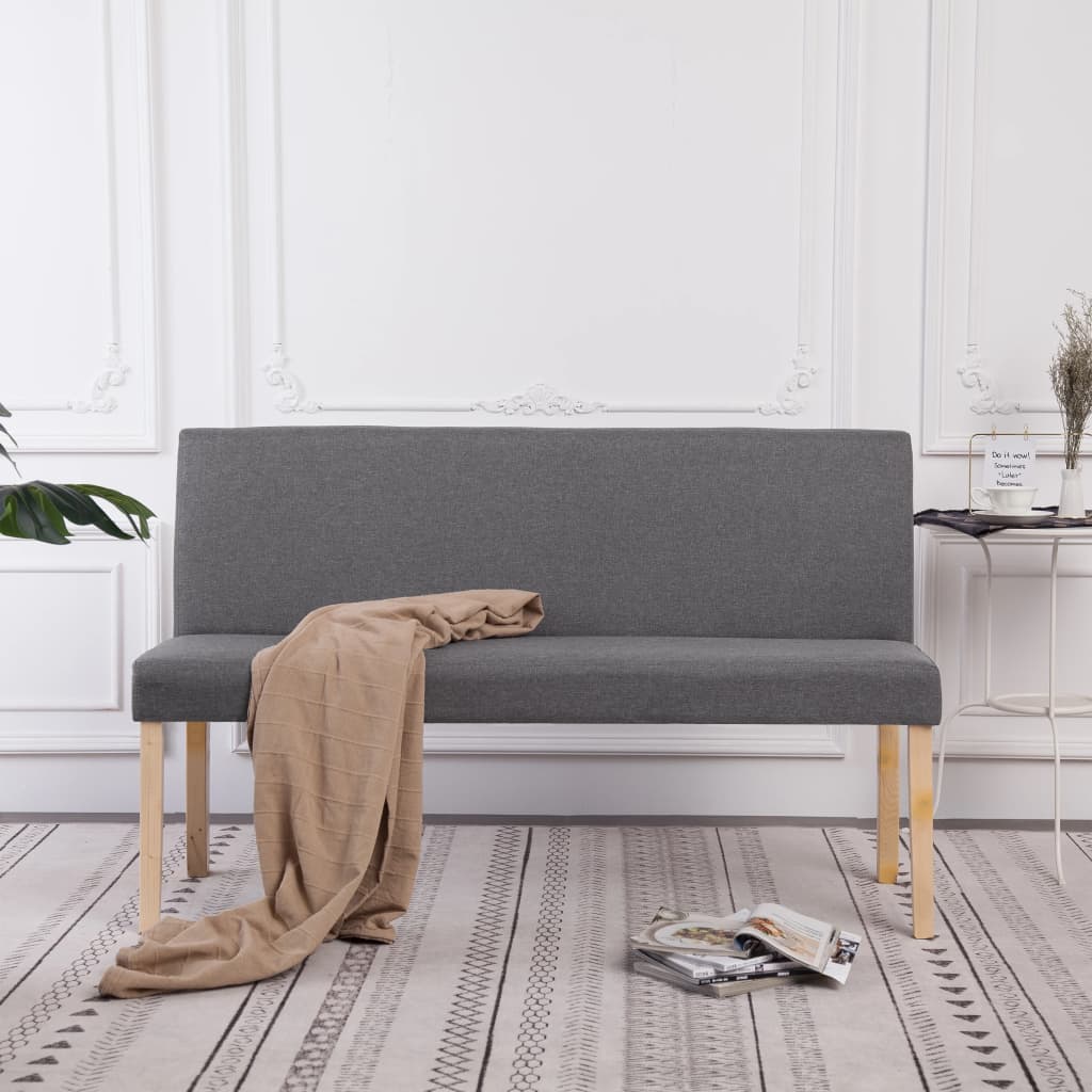 Bänk 139,5 cm konstläder ljusgrå