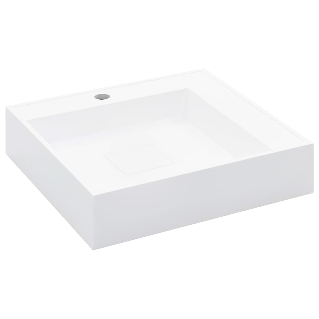 Handfat 50x50x12,3 cm mineralgjuten vit