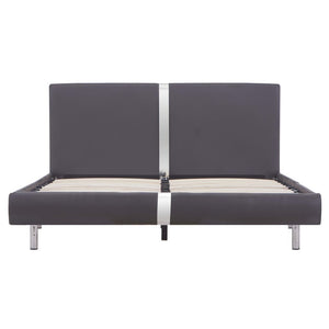 Sängram utan madrass grå konstläder 140x200 cm