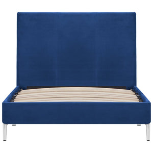 Sängram utan madrass blå tyg 90x200 cm