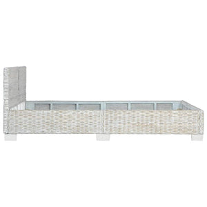 Sängram utan madrass grå naturlig rotting 140x200 cm