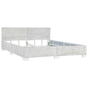 Sängram utan madrass grå naturlig rotting 180x200 cm