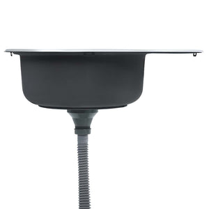 Diskbänk med sil och vattenlås oval rostfritt stål