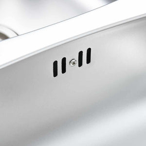 Diskbänk dubbel diskho med sil & vattenlås rostfritt stål