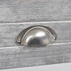 Sängbord grå och vit 38x28x45 cm paulownia