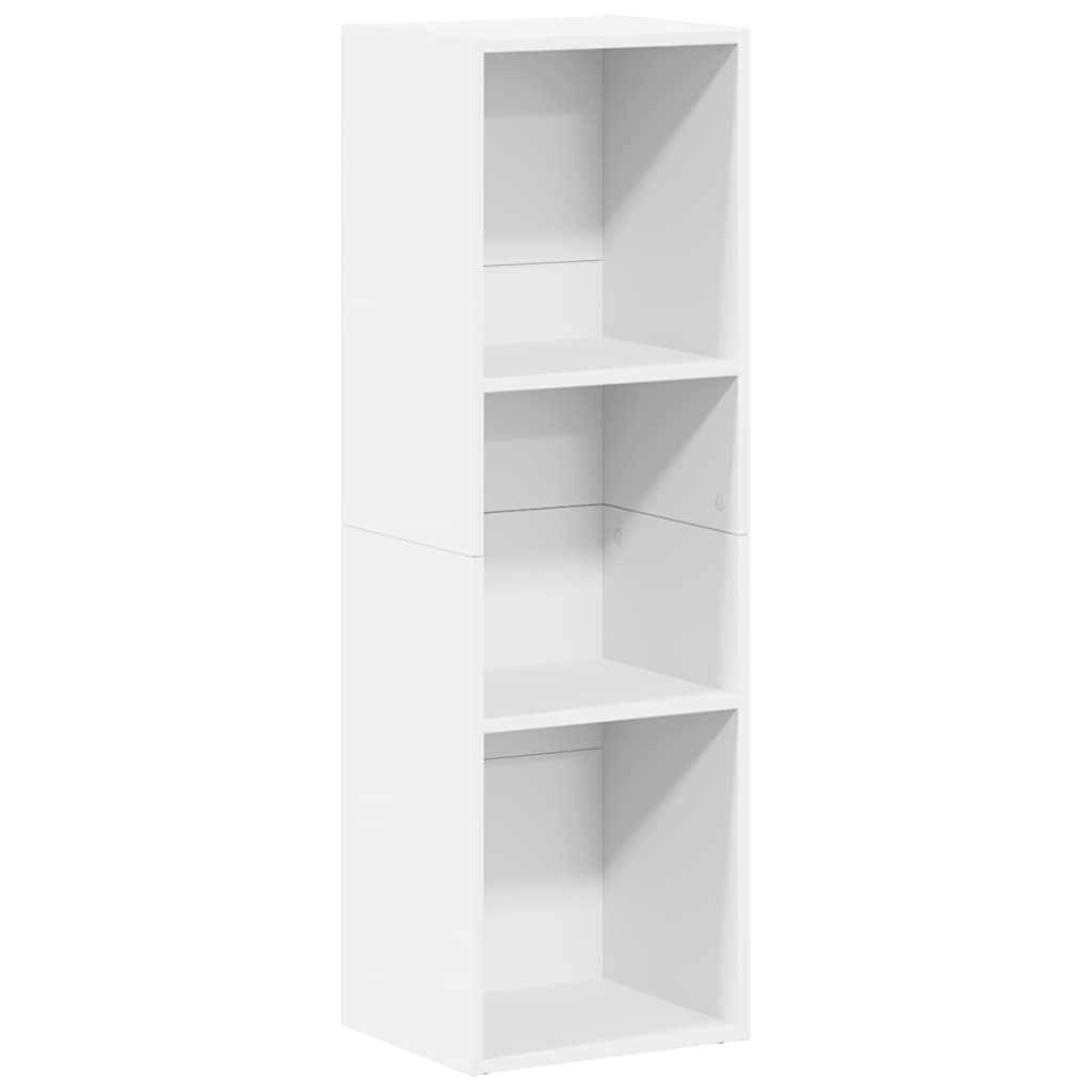Bokhylla/tv-bänk vit 36x30x114 cm konstruerat trä
