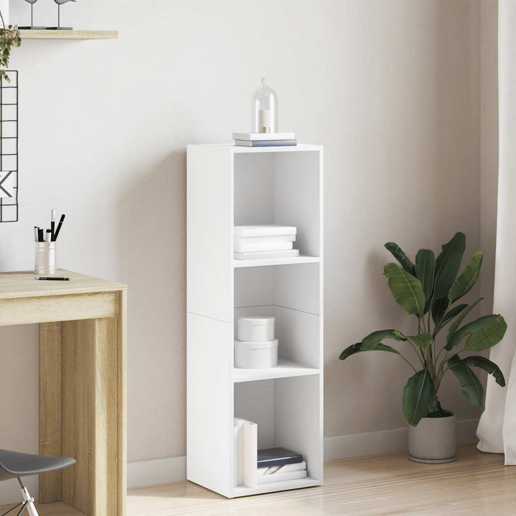 Bokhylla/tv-bänk vit 36x30x114 cm konstruerat trä