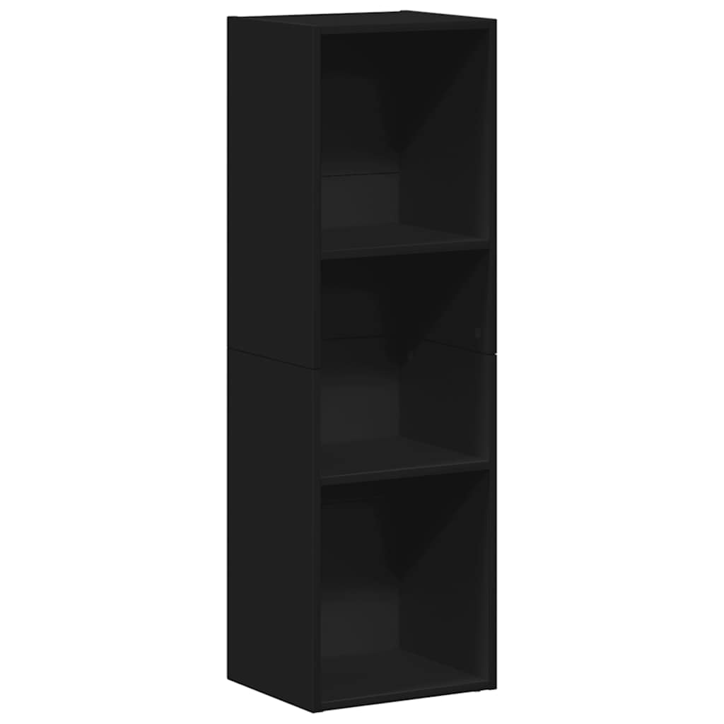 Bokhylla/tv-bänk svart 36x30x114 cm konstruerat trä
