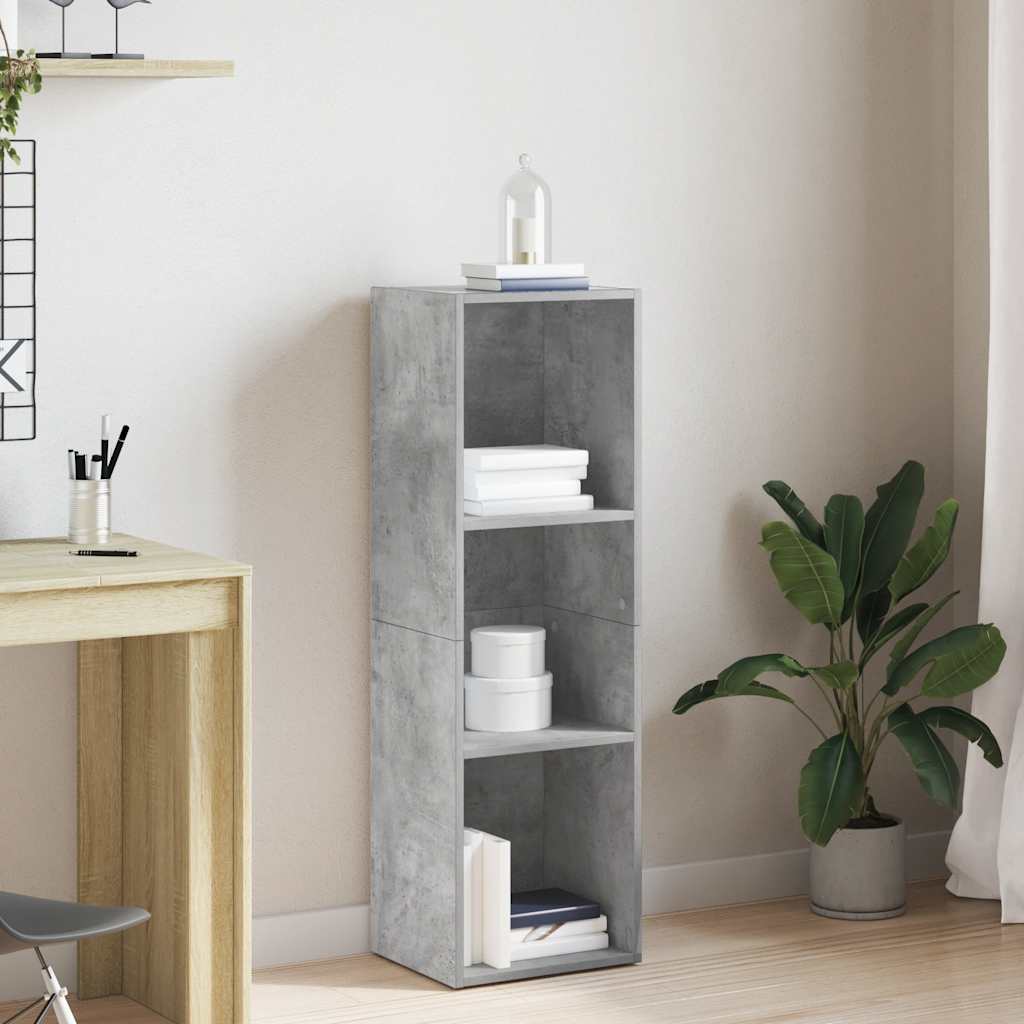 Bokhylla/tv-bänk betonggrå 36x30x114 cm konstruerat trä