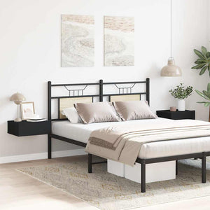 Svävande sängbord 2 st svart 40x30x15 cm konstruerat trä