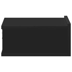 Svävande sängbord 2 st svart 40x30x15 cm konstruerat trä