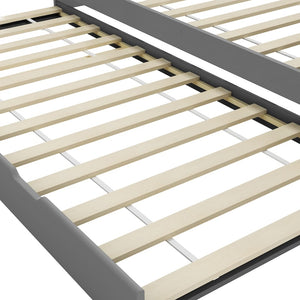 Bäddsoffa ram utan madrass grå 90x200 cm