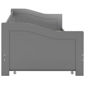 Bäddsoffa ram utan madrass grå 90x200 cm