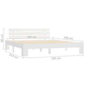 Sängram utan madrass vit 180x200 cm massiv furu