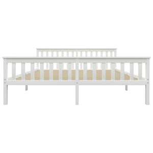 Sängram utan madrass vit massiv furu 180x200 cm