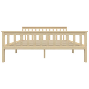 Sängram utan madrass naturfärgad massiv furu 160x200 cm