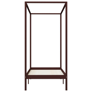 Sänghimmel utan madrass mörkbrun massivt trä 90x200 cm