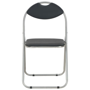 Hopfällbara matstolar 2 st svart konstläder