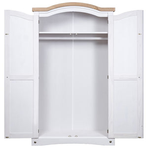 Garderob i mexikansk coronastil furu 2 dörrar vit