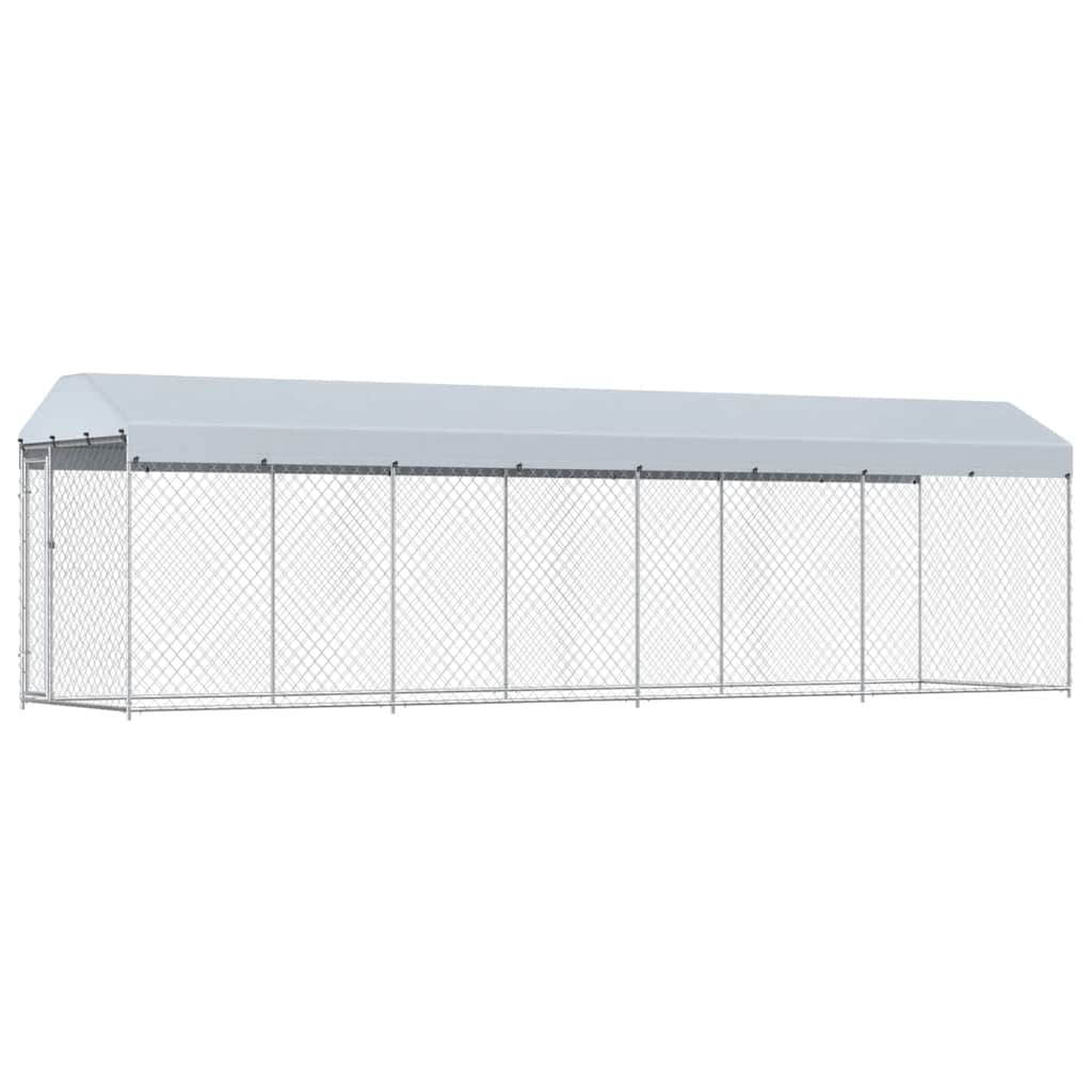 Hundkennel för utomhusbruk med tak 760x190x225 cm
