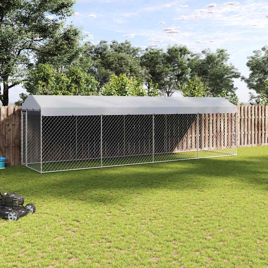 Hundkennel för utomhusbruk med tak 760x190x225 cm
