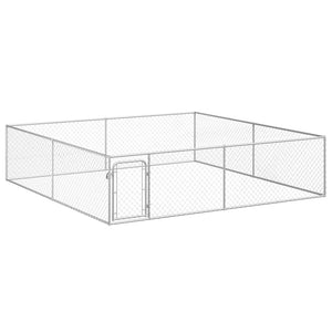 Hundgård för utomhusbruk galvaniserat stål 4x4x1 m