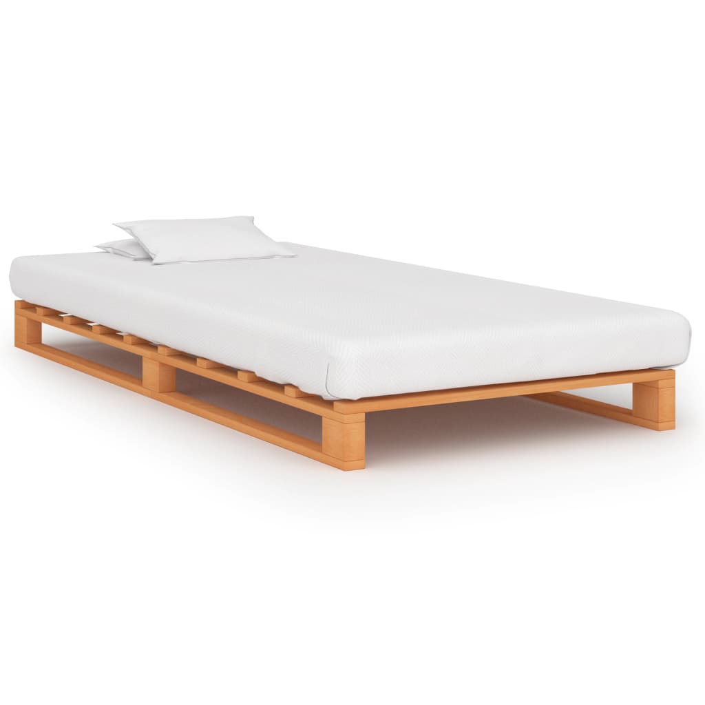 Pallsäng utan madrass brun 100x200 cm massiv furu