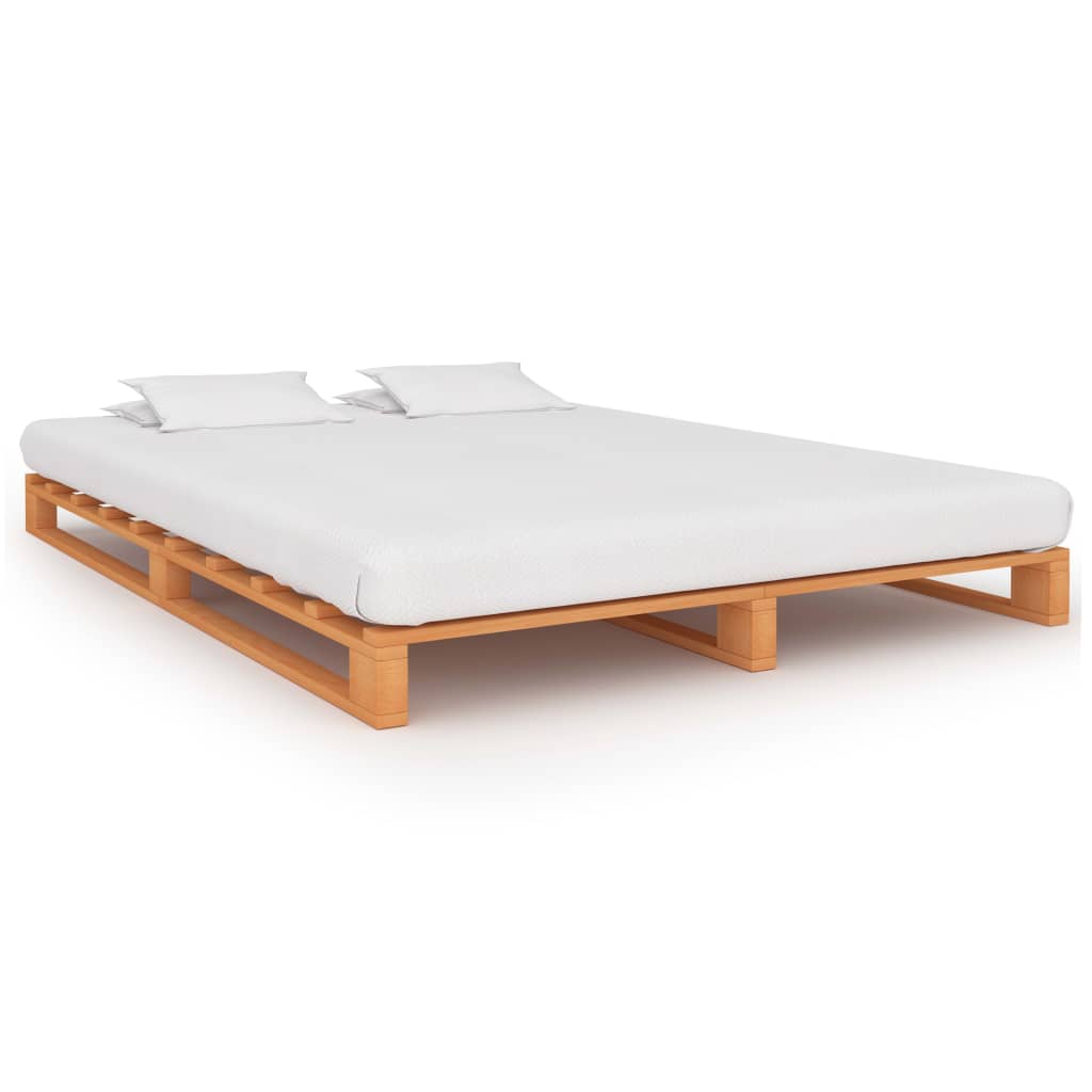 Pallsäng utan madrass brun 120x200 cm massiv furu