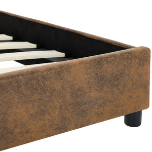 Sängram utan madrass brun konstmocka 100x200 cm