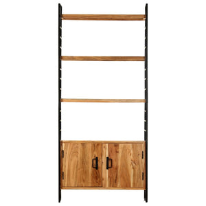 Bokhylla med 4 hyllor 80x30x180 cm massivt akaciaträ