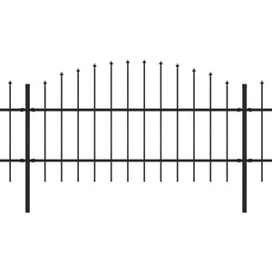Trädgårdsstaket med spjutspets stål 714,5x100 cm svart