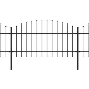 Trädgårdsstaket med spjutspets stål 1248x125 cm svart