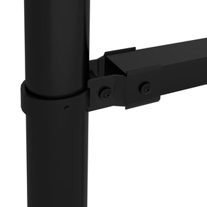 Trädgårdsstaket med spjuttopp stål (1,5-1,75)x15,3 m svart