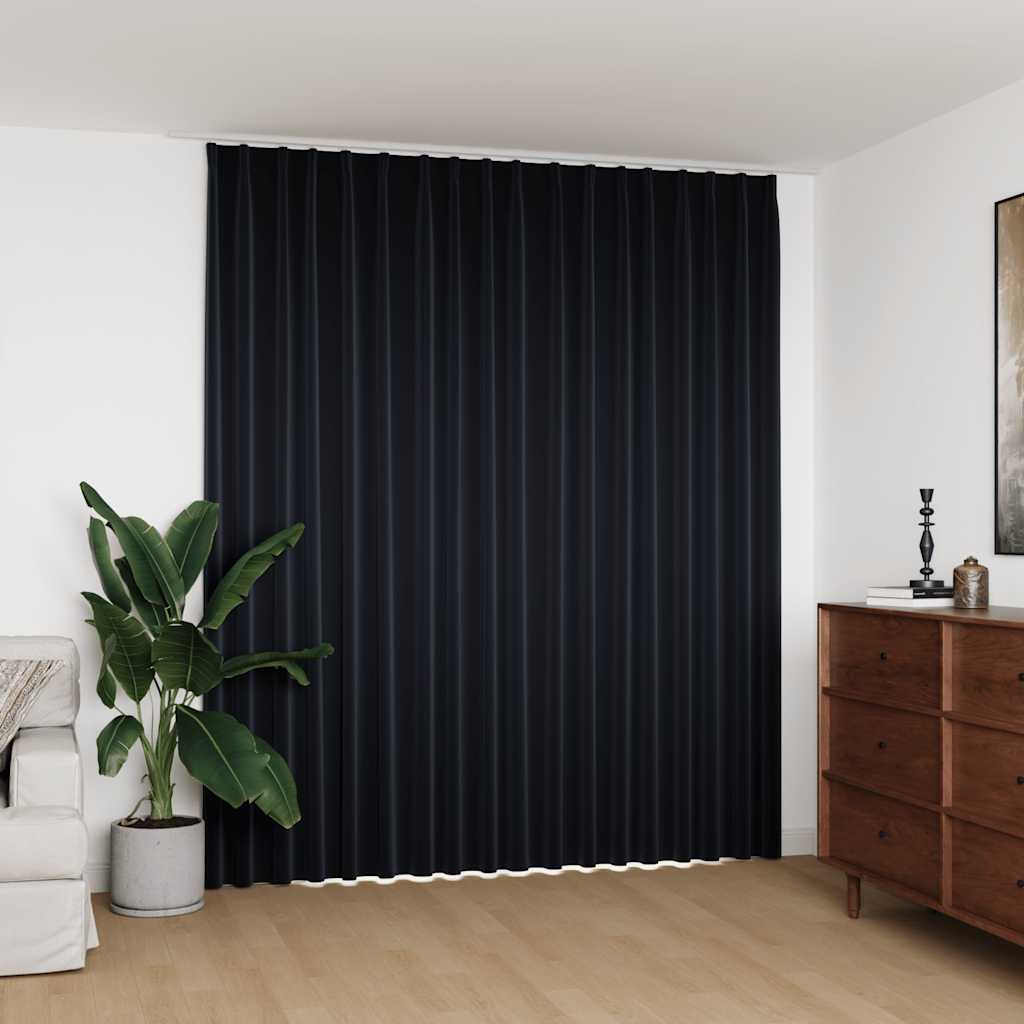 Mörkläggningsgardin med krokar svart 290x245 cm