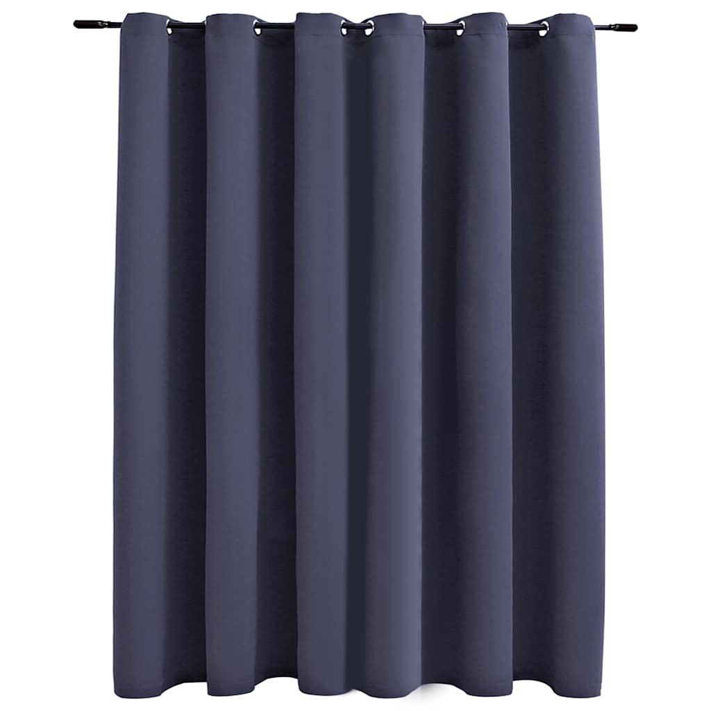 Mörkläggningsgardin med metallringar antracit 290x245 cm