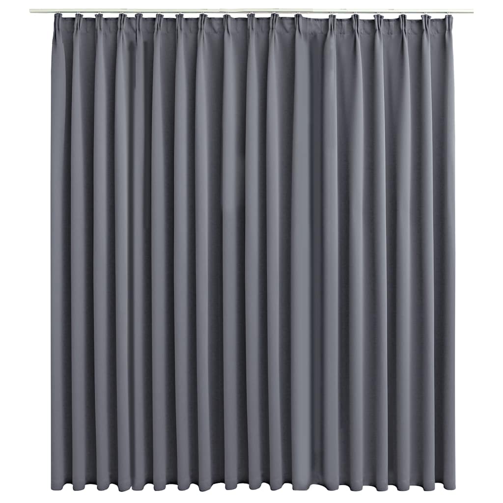 Mörkläggningsgardin med krokar grå 290x245 cm