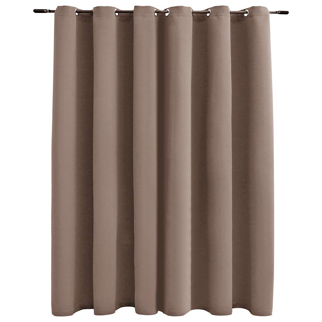Mörkläggningsgardin med metallringar taupe 290x245 cm